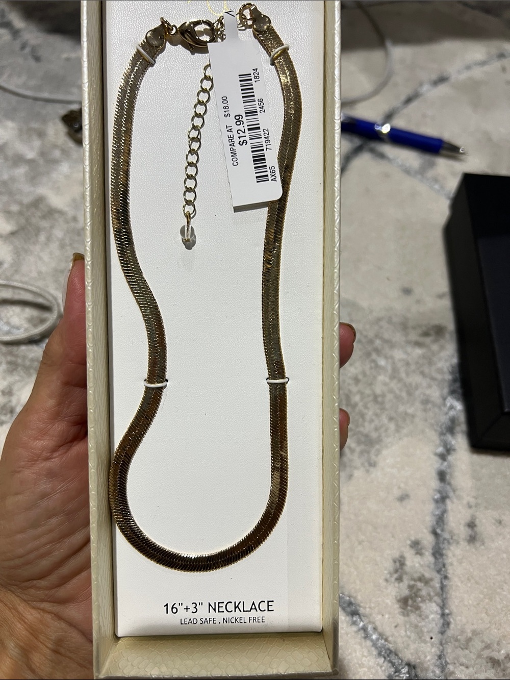 House of Harlow 1960 Gold-Tone Curved Herringbone Necklace